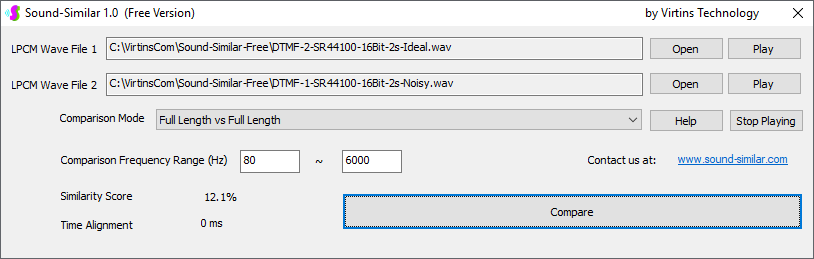 DTMF-SR44100-16Bit-2s-Ideal2-vs-Noisy1-SS