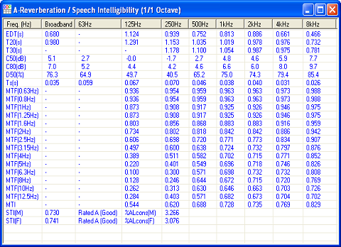 Reverberation Analysis Report