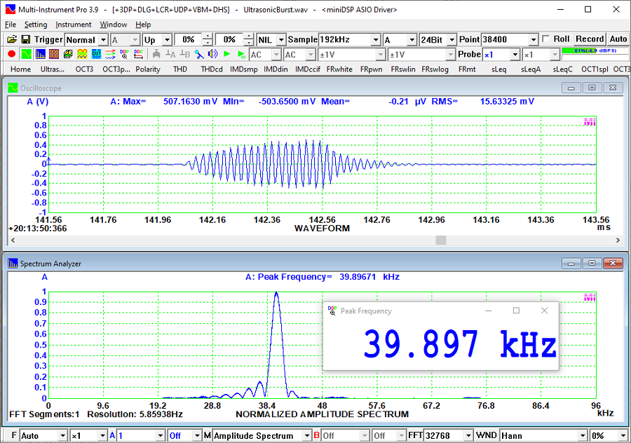 Measurement of Ultrasonic Pulse emitted by Parking Sensors