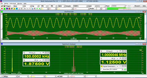 USB Oscilloscope Amplitude Modulation